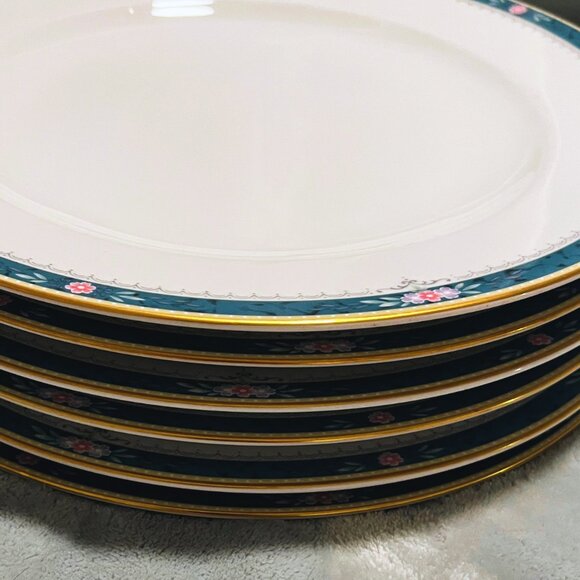 Vintage 1990s Christopher Stuart Somerset Fine China Dinner Plates – Set of 6 (1 - Picture 2 of 7
